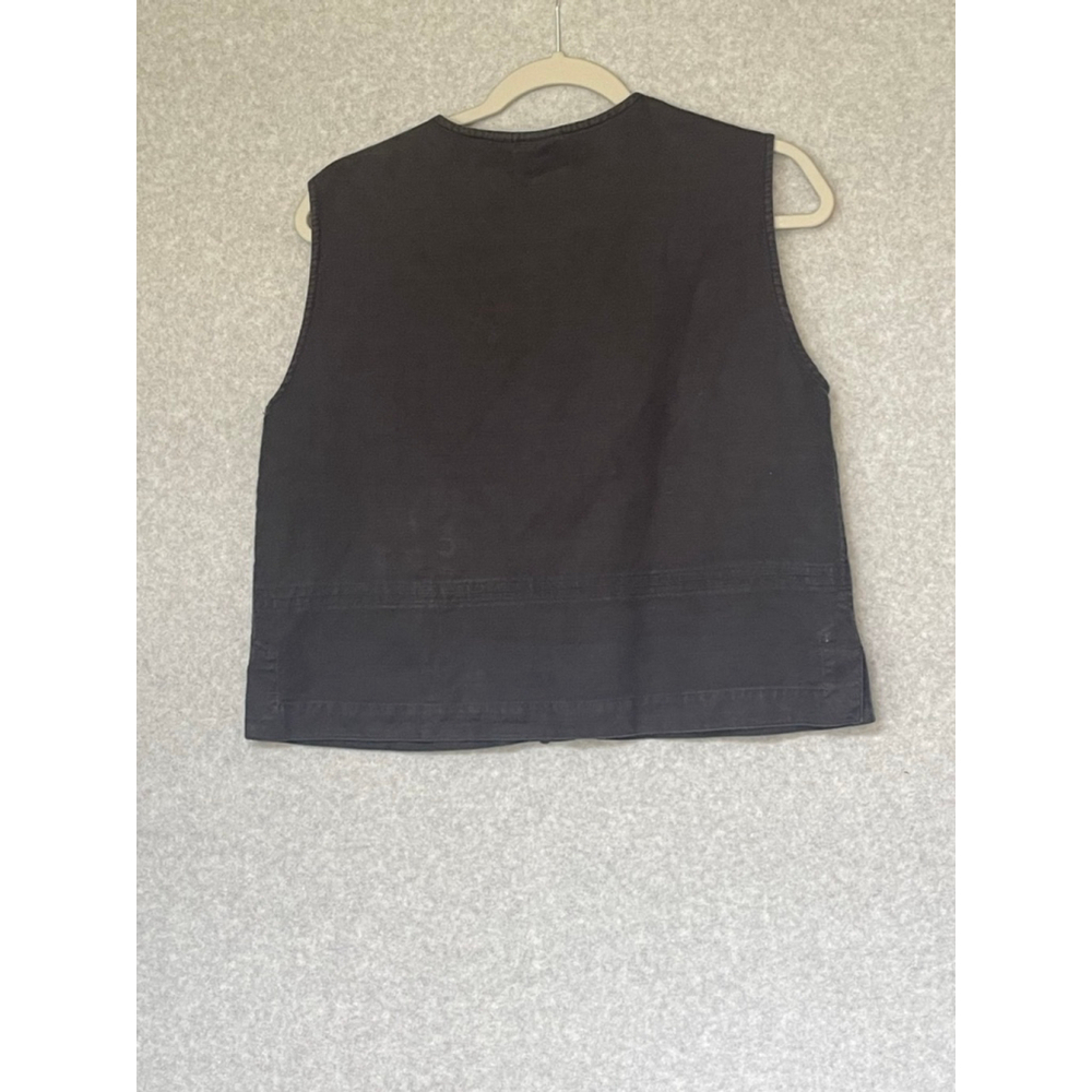 Country Road Australia Linen Blend Sleeveless Button Front Top navy Size L Casua - Picture 3 of 10